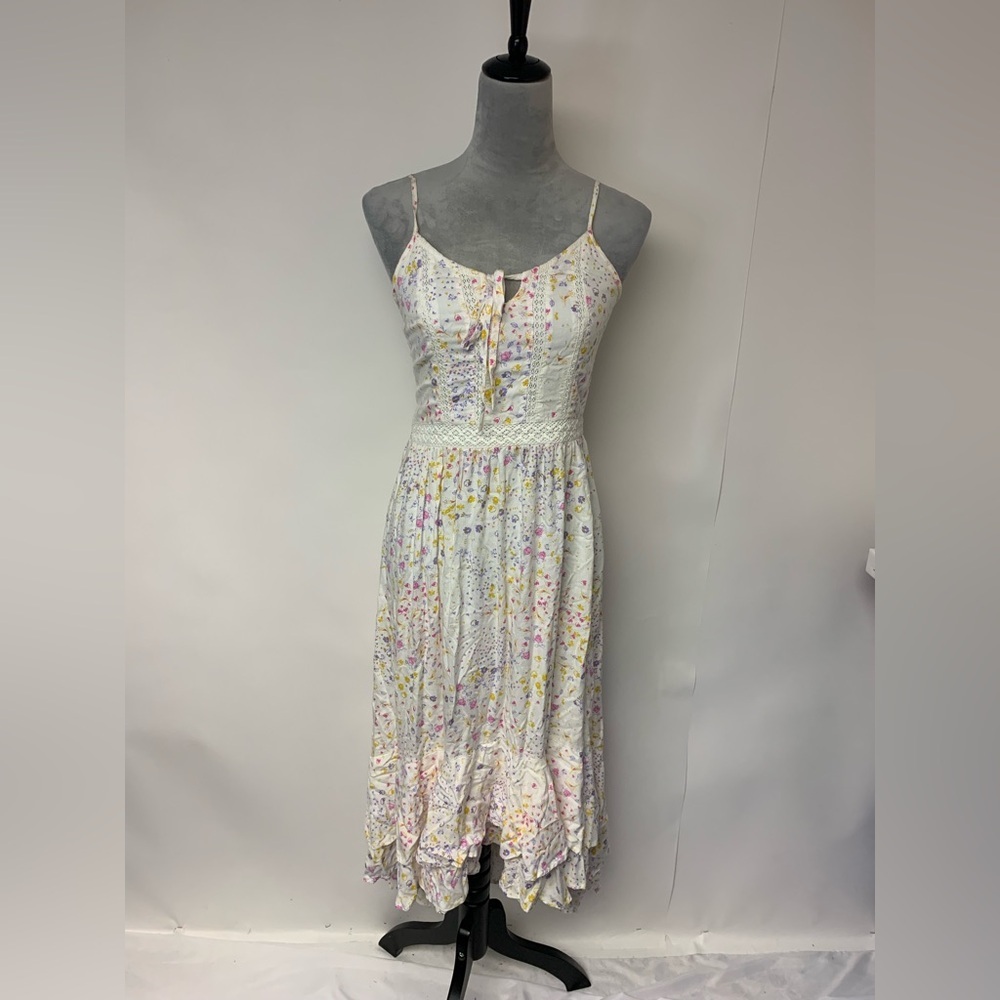 Dress Maxi Corset Cottagecore Coquette Romantic Floral Dainty Prairie Women SZ M